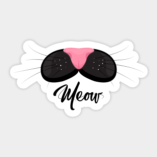 Meow cat face mask Sticker